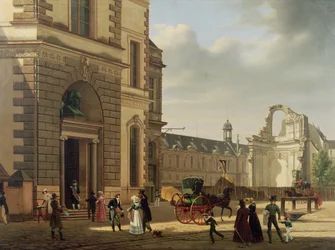Der Eingang zum Musée du Louvre und die St. Louis Kirche, 1822